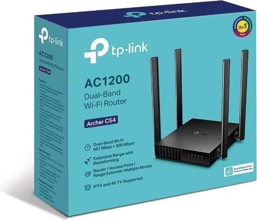 Ruter Wireless TP-Link Archer C54, Fast Ethernet Dual-band, 2.4GHz / 5GHz, 4G, i zi