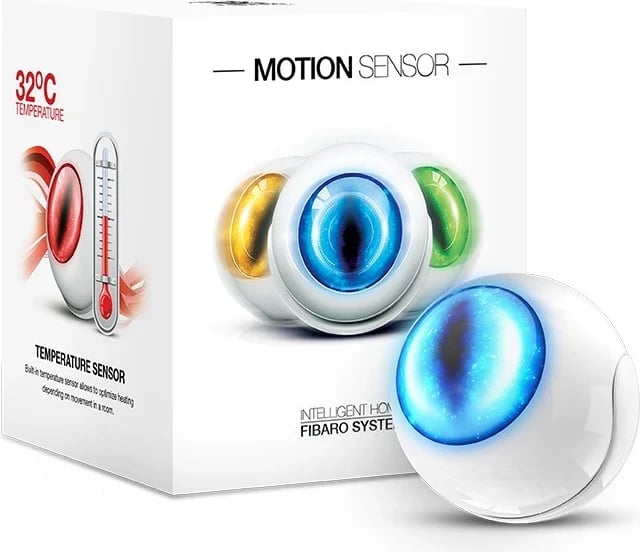 Sensor Fibaro FGMS-001, Z-Wave, 44 mm, i bardhë