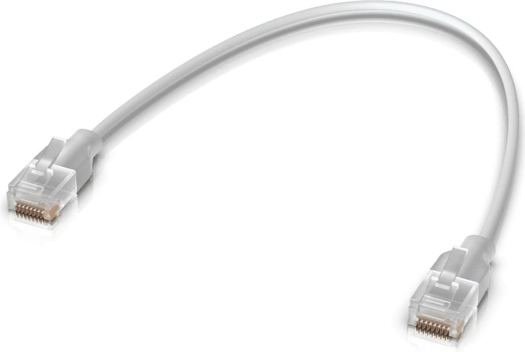 Kabllo patch Ubiquiti UACC-Cable-Patch-EL-0.15M-W, 0.15 m, Cat6, RJ-45, RJ-45, Translucent, White