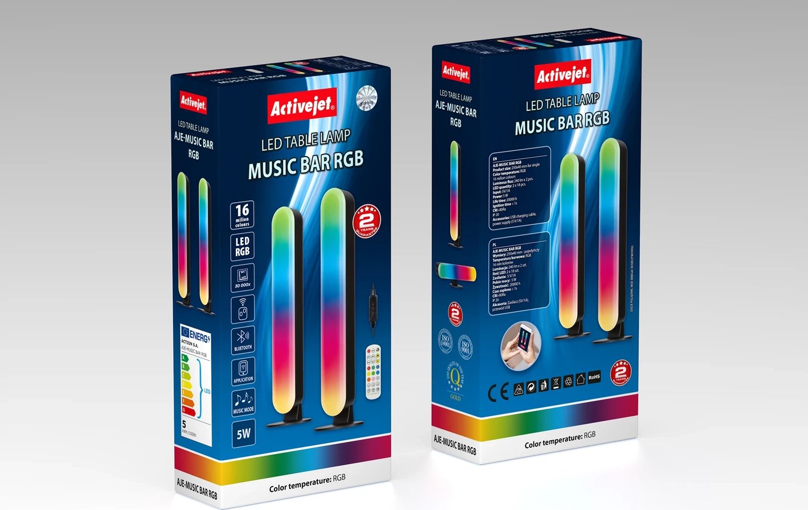 Dritë muzikore Activejet AJE-MUSIC BAR RGB LED, e zezë