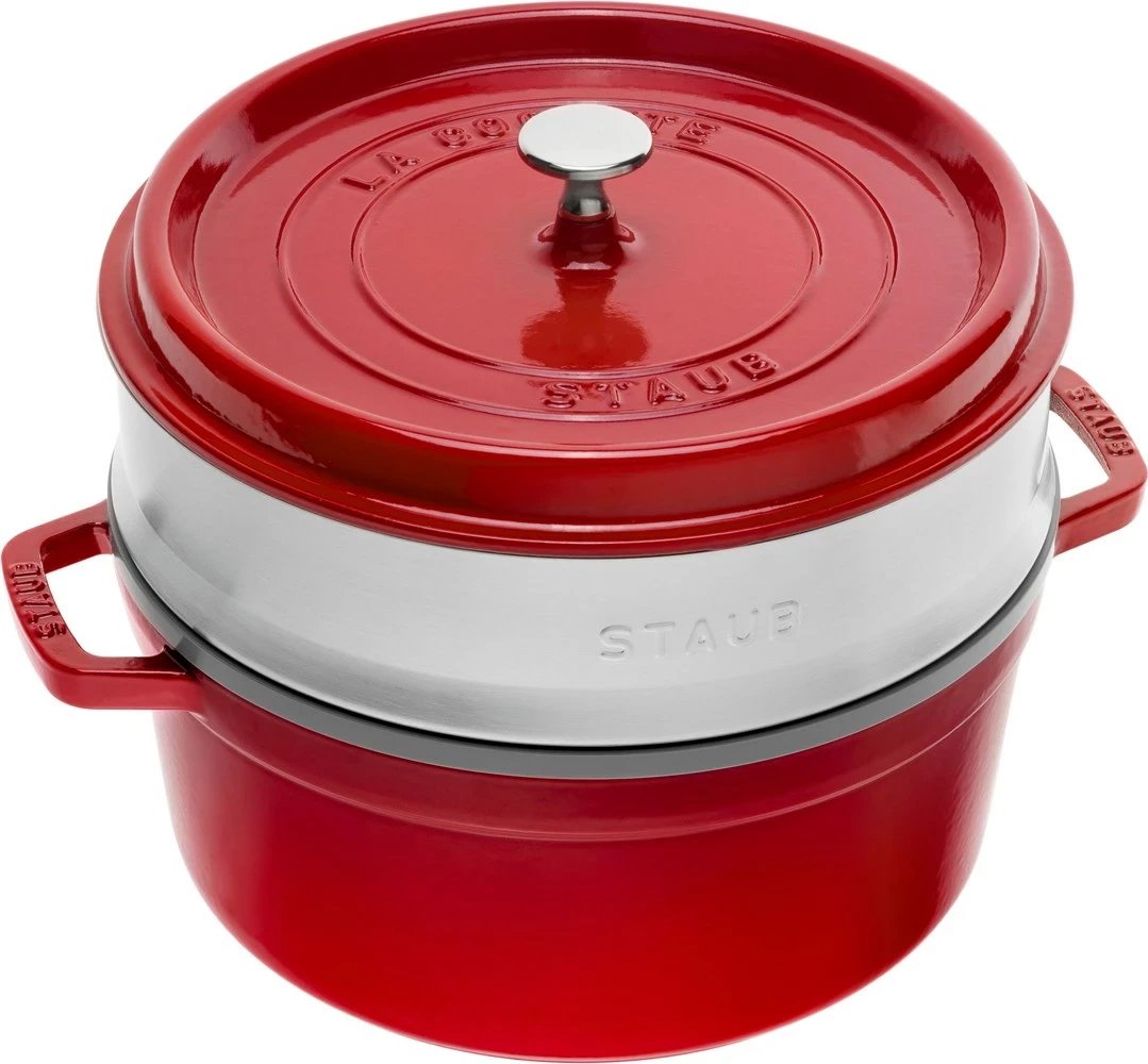 Tenxhere gize STAUB me insert, 3.8 ltr, Kuqe