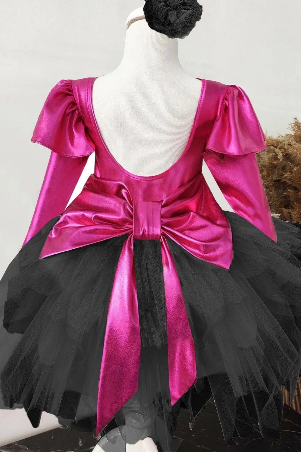 Fustan tutu për fëmijë Shecco Babba, fuchsia - zi