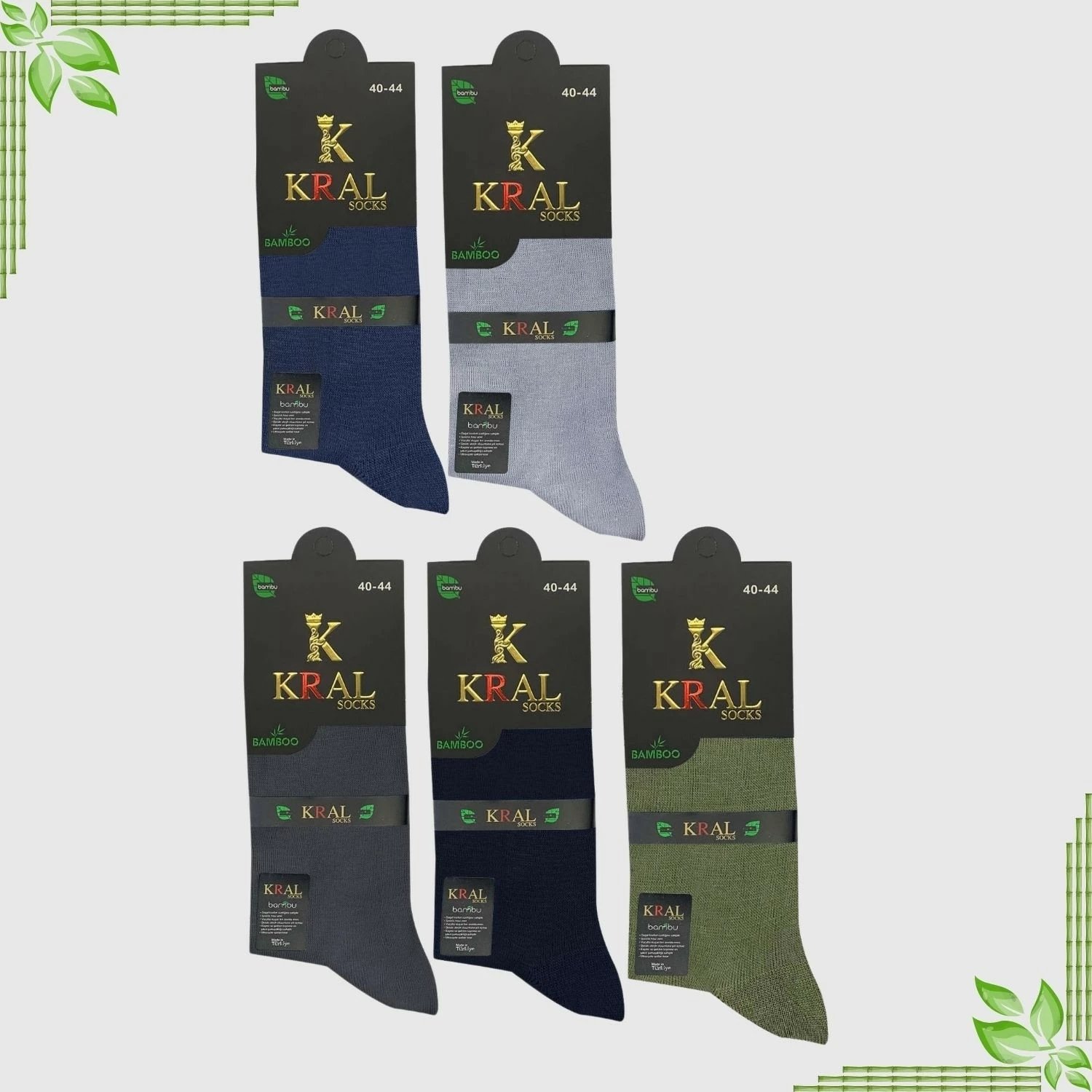 Çorape të gjata për meshkuj Kral Socks, set 5 copë