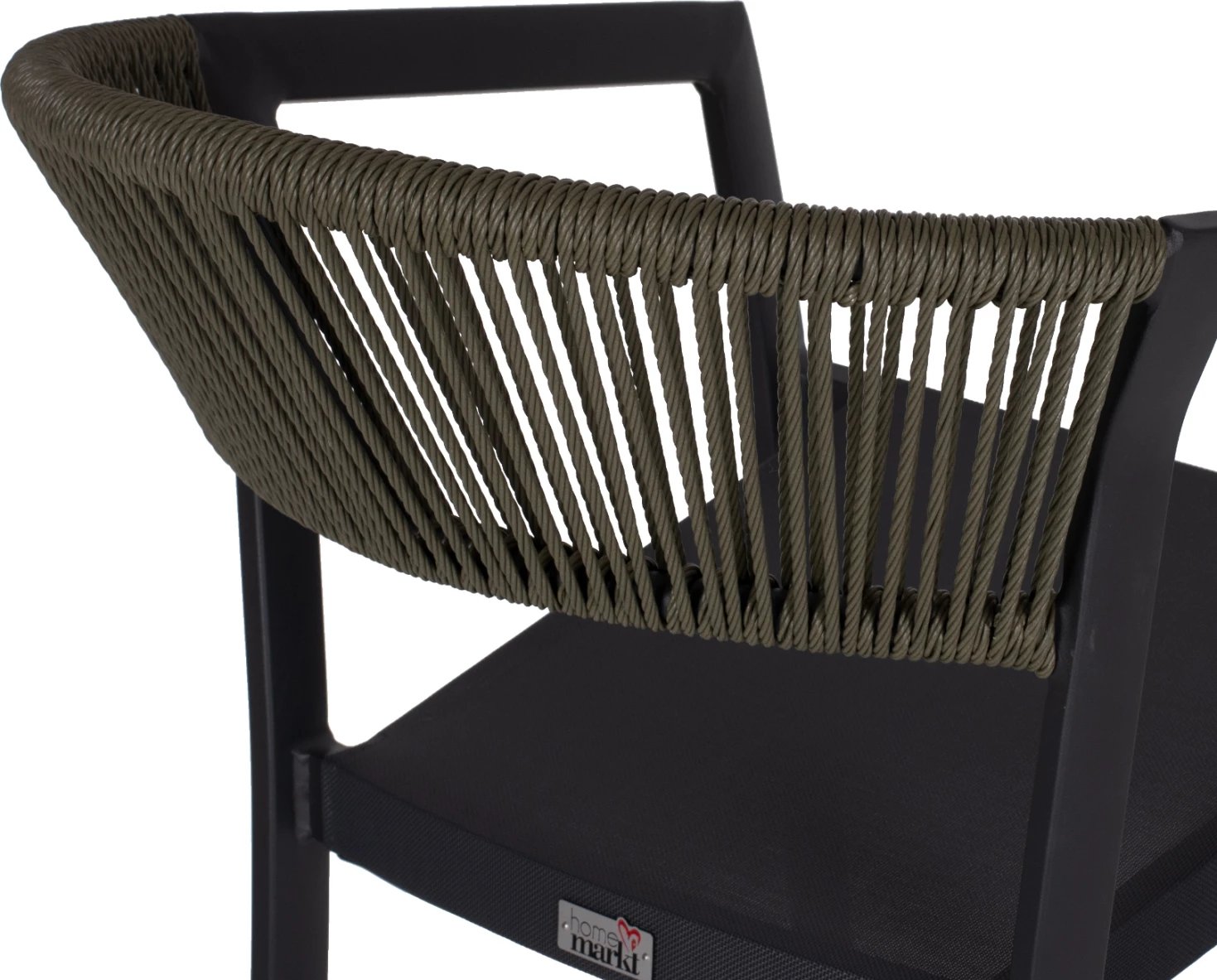 Karrige për bar alumini, ngjyrë anthracite me krahë, RATTAN sintetik, jeshile ulliri, tekstil, 56x58x105H cm, FH5892.04