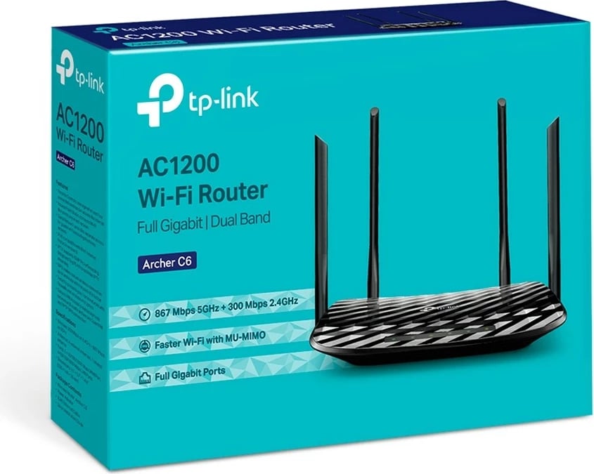 Ruter Wireless TP-Link Archer C6, Fast Ethernet Dual-band, 2.4GHz / 5GHz, i zi