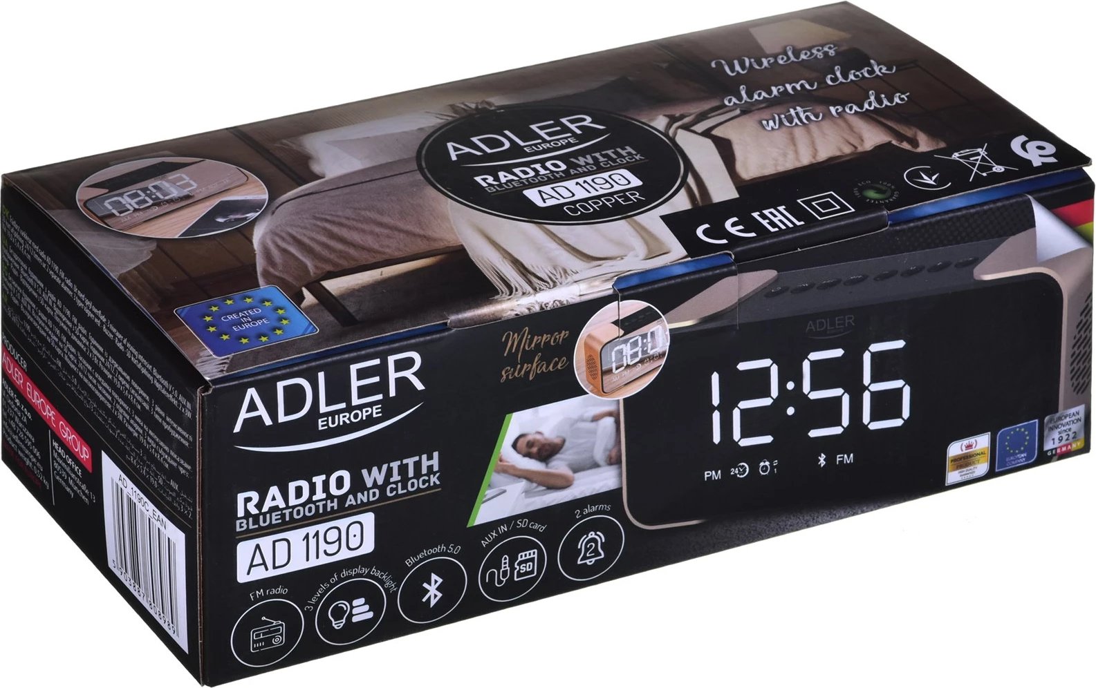 Radio & orë digjitale ADLER AD 1190cr, LED, e zezë 