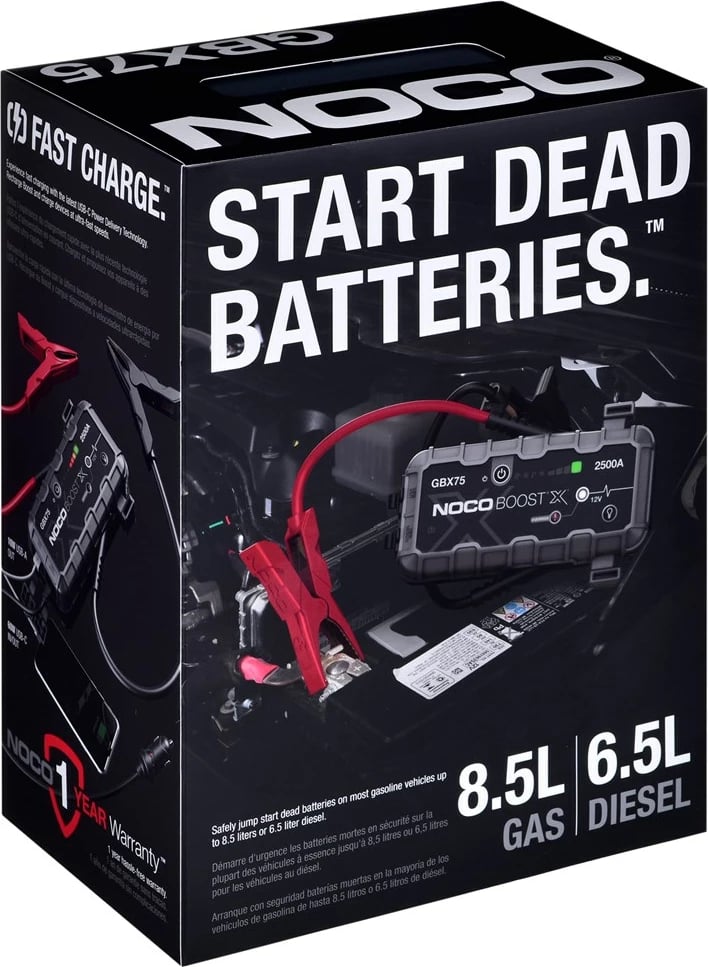 Jump starter NOCO GBX75, 2500 A, e zezë