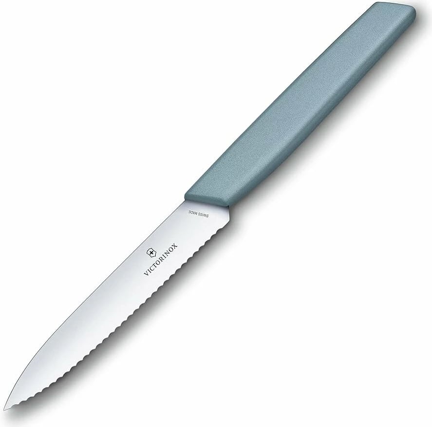 Thikë kuzhine Victorinox Swiss Modern, 10cm e valëzuar, e kaltërt(arona )