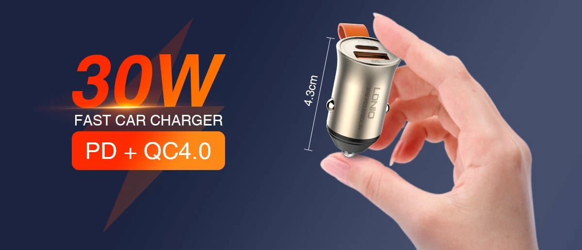 Karikues për veturë Ldnio 30W ULTRA Mini Zinc Alloy Shell Car Charger