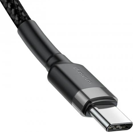 Kabel USB C Baseus Cafule, 1 m, Zi dhe Gri