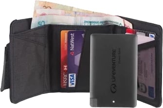 RFiD Charger Wallet with power bank, Recycled, Grey