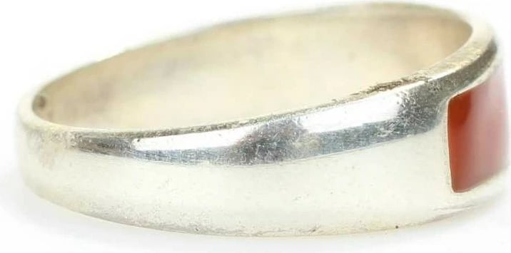 Unazë për meshkuj Nusret, 925 Sterling Silver, e kuqe