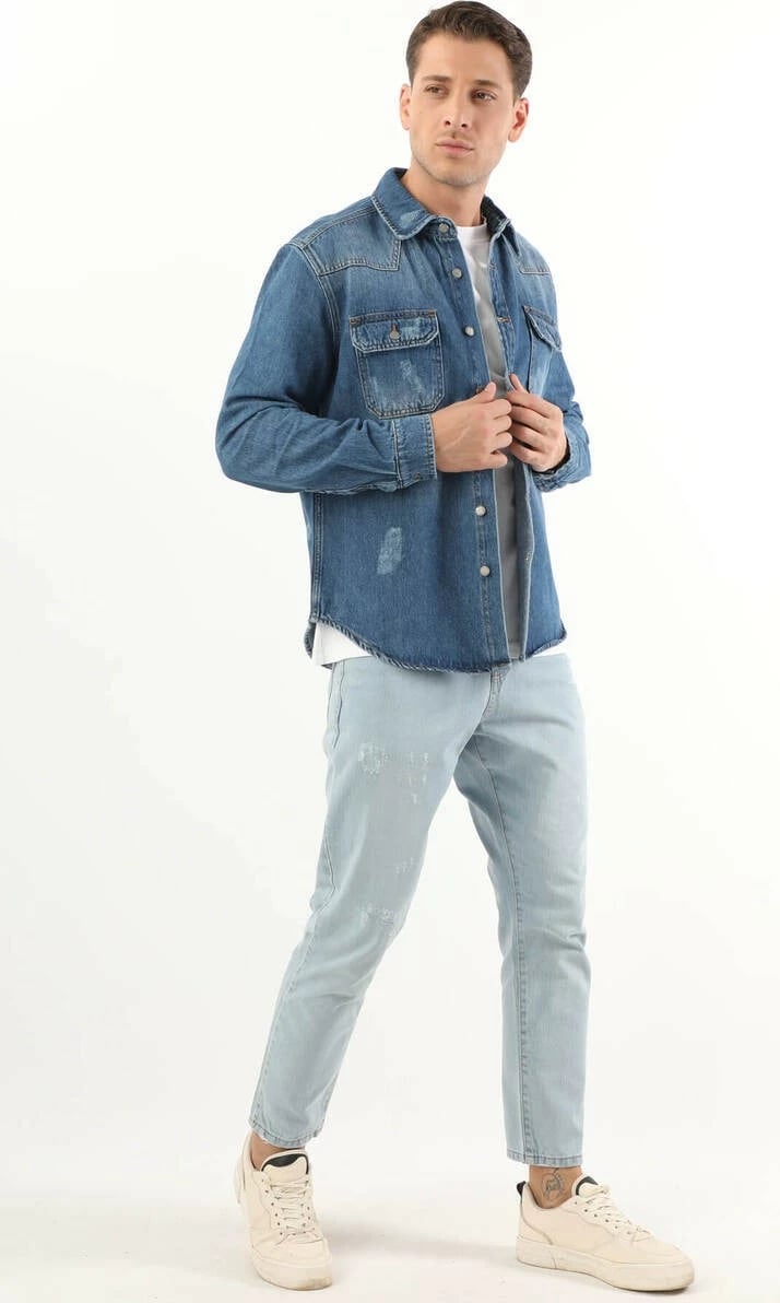 Këmishë xhins për meshkuj Banny Jeans, blu