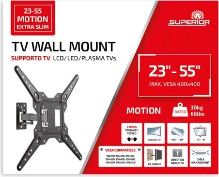 Mbajtës TV Superior Electronics 23-55 Motion Extra Slim