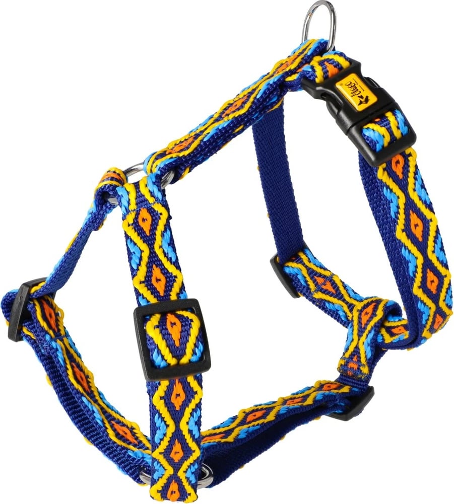 Mbajtëse qeni DINGO Guard Winnetou Blue Dy-Rripa - Madhësia L 2,5x54-100 cm