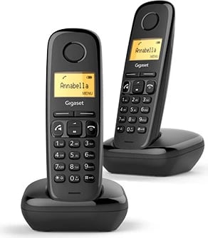 Telefon Gigaset A270 Duo, wireless, të zi, 2 copë