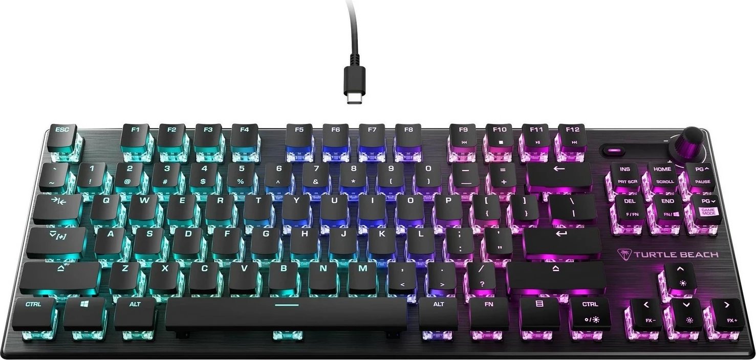 Tastierë Turtle Beach Vulcan TKL AIMO, RGB, Linear, US, e zezë