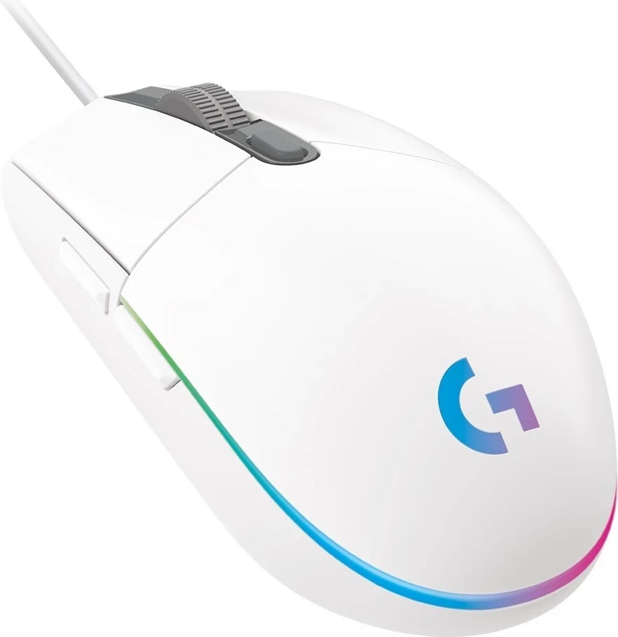 Maus Logitech G102 Lightsync, RGB, 8000 DPI, i bardhë