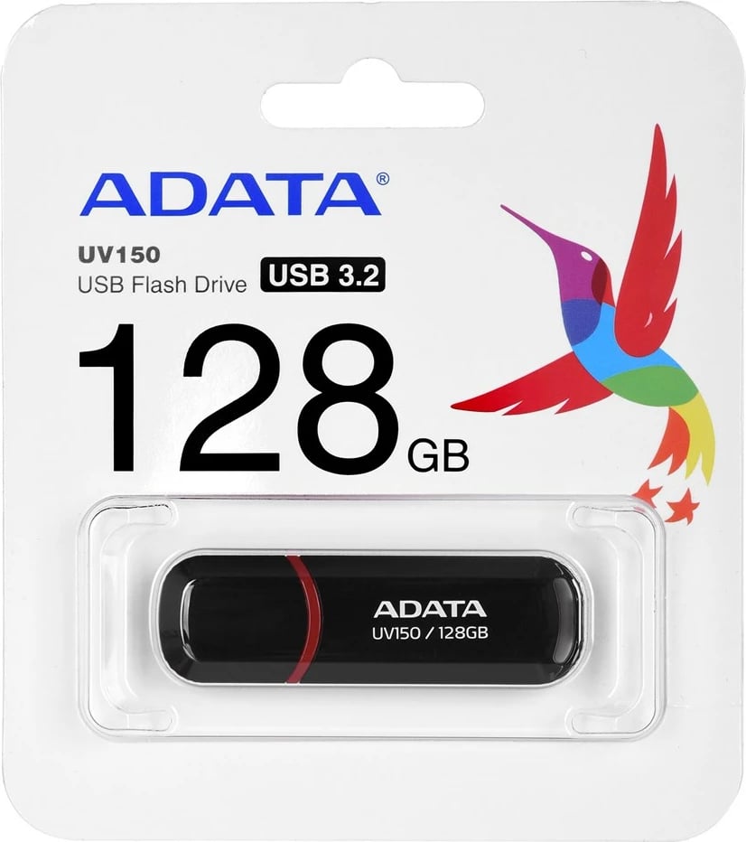 USB Aadata AUV150 RBK , 128 GB, 3.2 Gen, e zezë